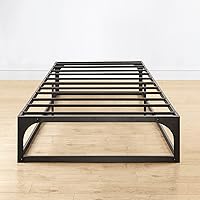 Vista 3 de Somier de cama individual Mellow 9 pulgadas, con base de colchón de láminas de acero resistente Negro