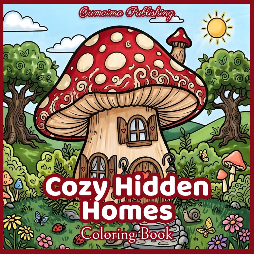 Cozy Hidden Homes: 40 Whimsical Hidden Tiny Homes – An cozy Adult Coloring Book for Teens and Adults, Designed for Stress Relief and Creative Mindfulness