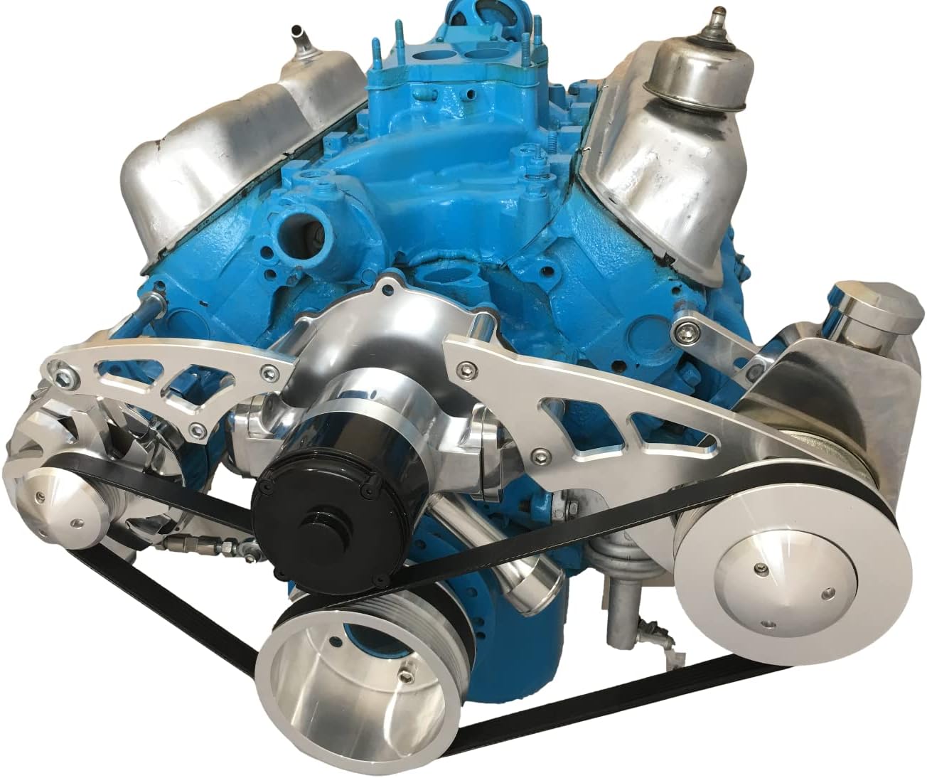 Compatible with SBF 289 302 Serpentine Pulley Conversion Kit Alt & Saginaw PS Ford Electric WP 1 - Electric Water Pump. 4 Bolt damper 1969+