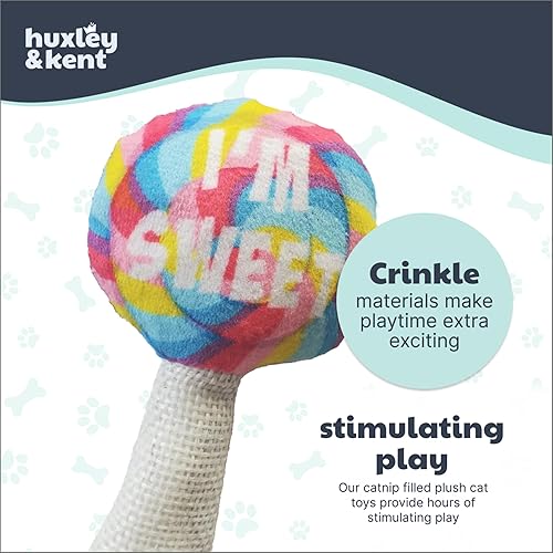 Miniatura 7 de Huxley & Kent Juguete de Peluche para Gatos - Juguete Interactivo de Hierba Gatera para Gatos y Gatitos - Suave con Crujido y Hierba Gatera -