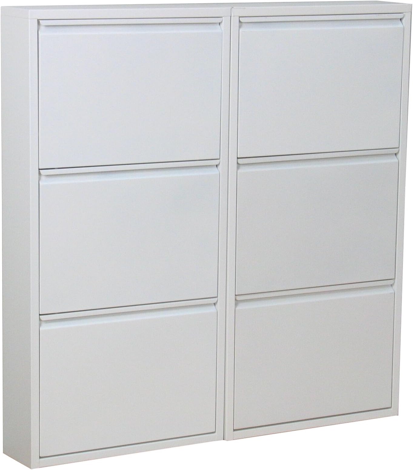 TAUS Schuhschrank Schmal - Wandmontage Schuhregal Mit 3 Klappen In Weiß