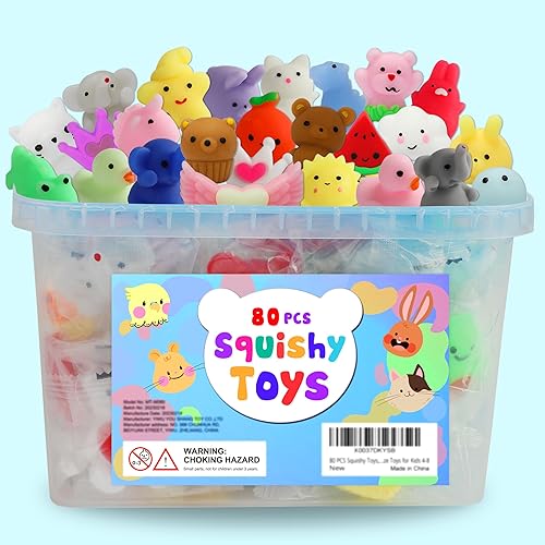 80 piezas de recuerdos de fiesta para niños de 4 a 8 años, juguete Kawaii Squishies Mochi Squishy Toy a granel, juguetes sensoriales para ansiedad,
