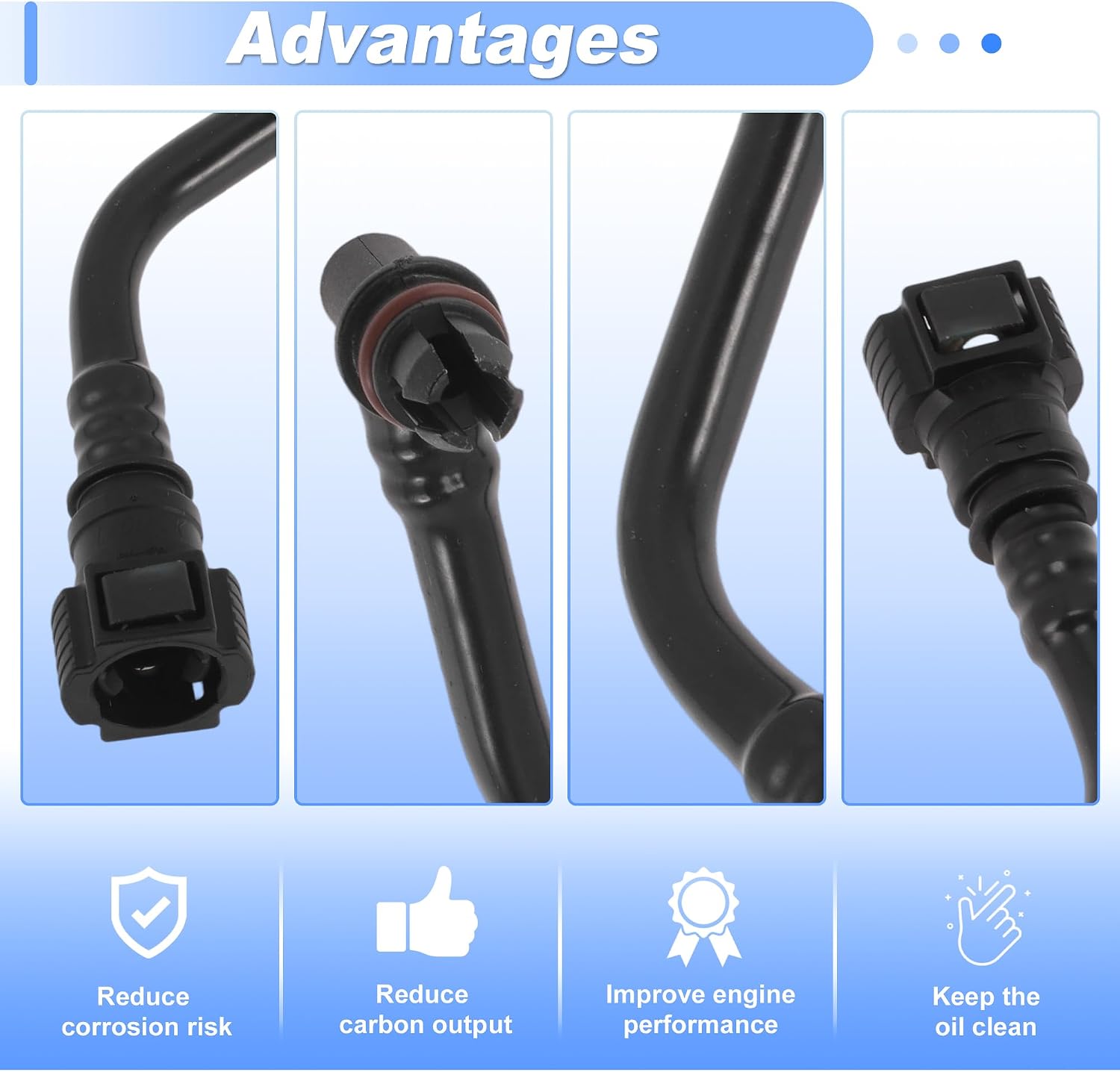 12609373 PCV Valve Hose for Cadillac Escalade 2009-2014 Positive Crank Ventilation Tube Hose Pipe Plastic Black 1 Pcs