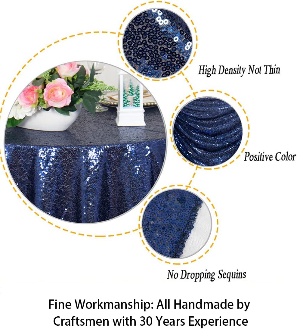ShiDianYi 50''x50'' Square Navy Blue Sequin Tablecloth Select Your Color & Size Can Be Available ! Sequin Overlays, Runners, Gatsby Wedding, Glam Wedding Decor, Vintage Weddings