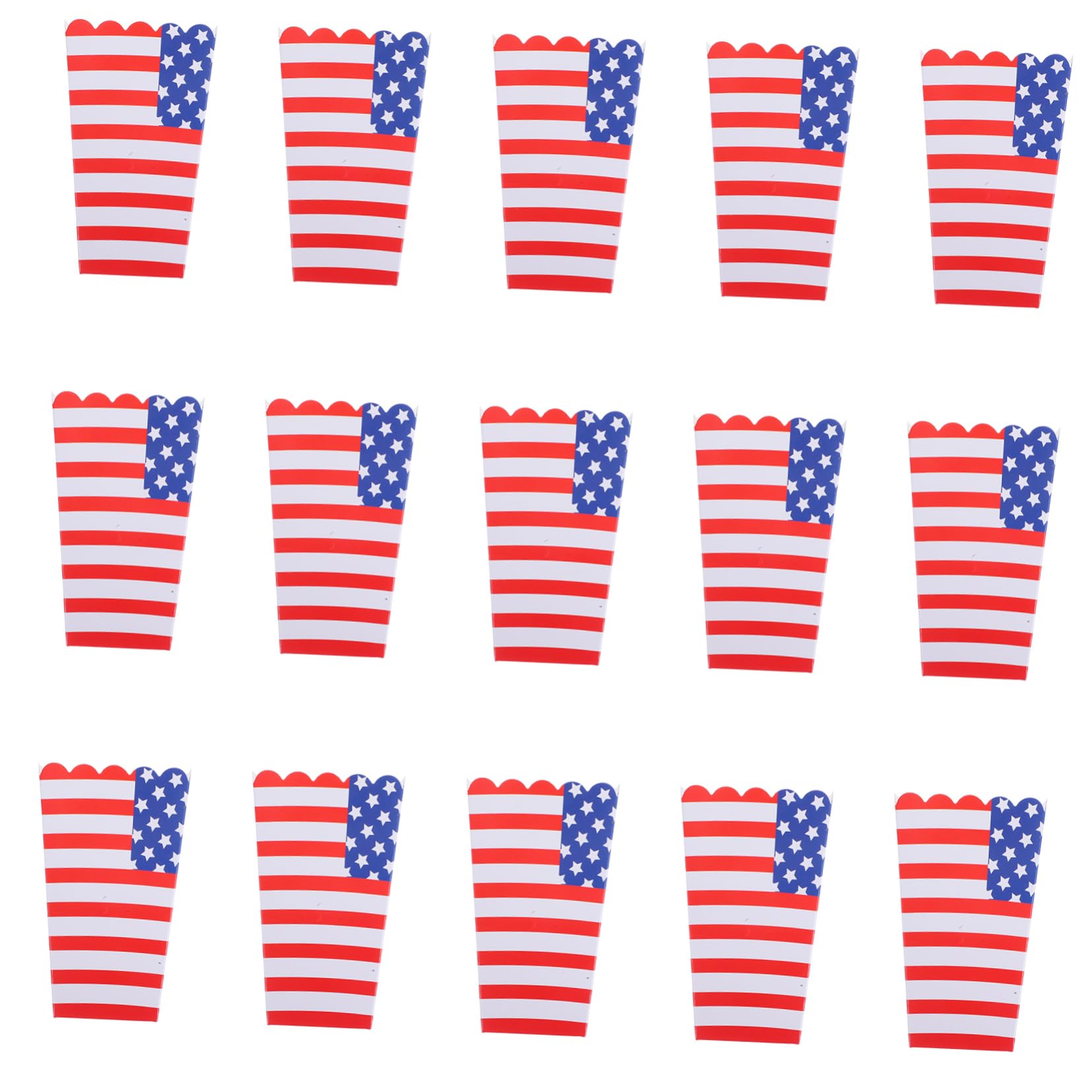 OFFSCH 36Pcs USA Patriotic Popcorn Boxes Disposable American Flag Theme Snack Holders for Independence Day Celebrations and