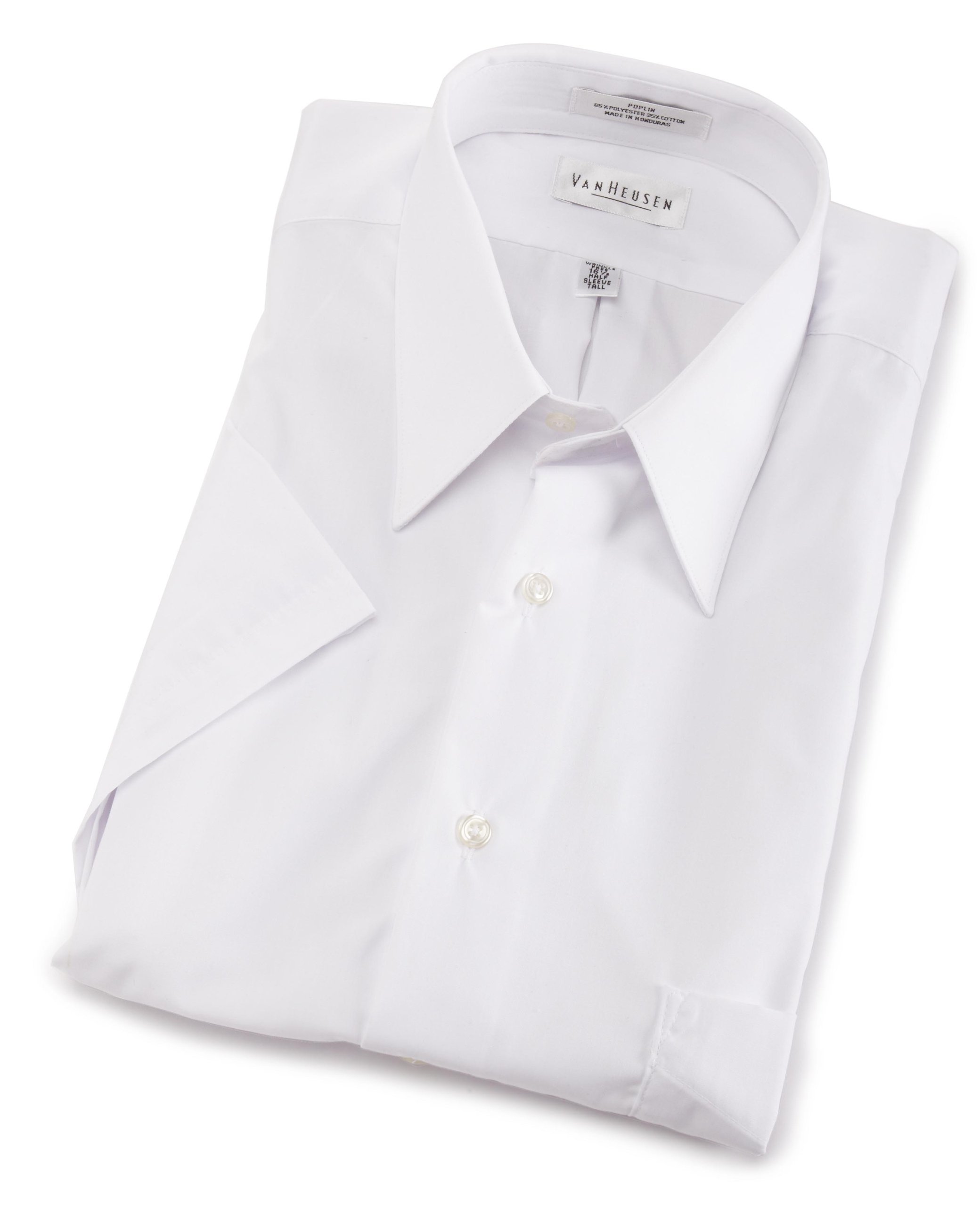 Van Heusen Mens Short Sleeve Tall Poplin Dress Shirt