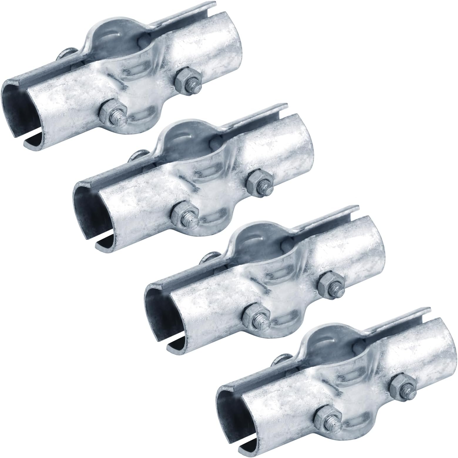 4 Pack 1-5/8" Line Rail Clamp for Chain Link Fence, Greenhouse Cross Grid Boulevard Pipe Fitting, 7/64" Thick