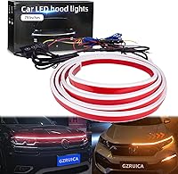 Vista 19 de Tira de luz para capó de automóvil, 79 pulgadas, tira de luces LED blancas para capó, flexible, impermeable, escaneo dinámico DC12V, luces