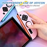 DLseego Boîtier de protection pour commutateur Nintendo 2 Les contrôleurs Joy Con, 1 Paire de silicone doux portatif TPU Boîtier de remplacement de la coque de couverture approprié pour 2025 Modèle Joy Cons, 2PCS Poignées de la pouce Caps - rose