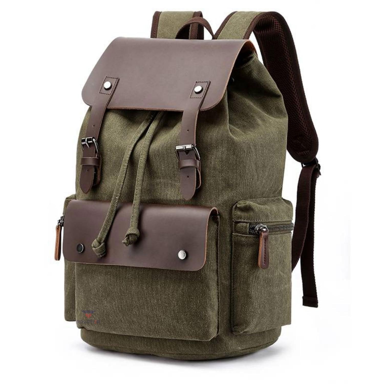 TOURTIER Canvas Travel Daypack Drawstring Backpack Flip Bag Retro Laptop Bag for Men Women (GREEN) (B0CHY819L8) Amazon Price History, Amazon Price Tracker