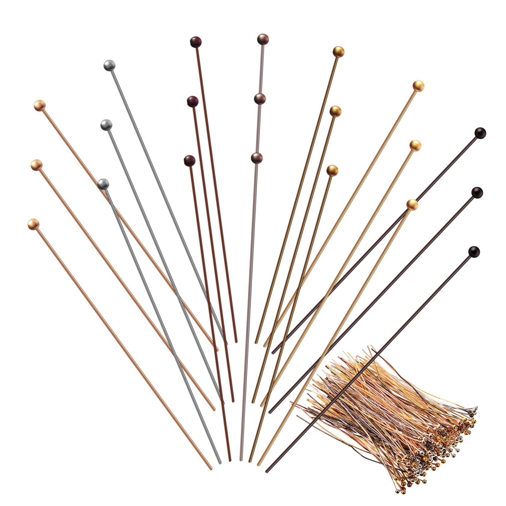 Beatifufu 200 Pcs Thin Ball Head Needles for Jewelry Making Earring Tool Bracelet Necklace DIY Accessories
