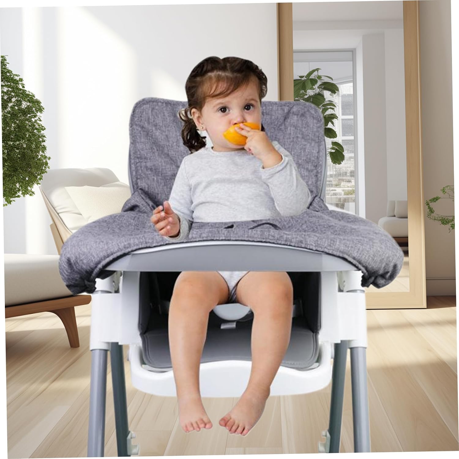 Shopping Cart Cover for Baby with Leg Opening Foldable High Chair Cover with Crinkle Paper Toy & Hanging Loop Portable Protective Baby Cart Covers