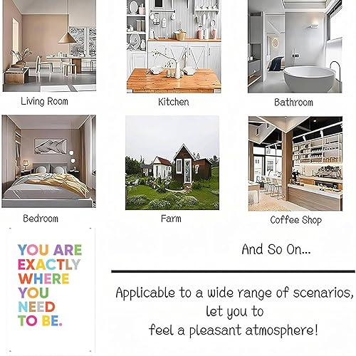 Miniatura 5 de Letreros de metal con texto en inglés You Are Exactly Where You Need To Be, decoración de The Space You Can Think Of para sala de estar, dormitorio,
