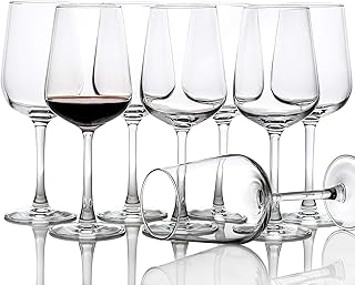 Red Wine Glasses Set of 8, Clear Wine Glasses, Durable, Apply to Party, Gifts, Wedding Glassware - 15-Ounce
