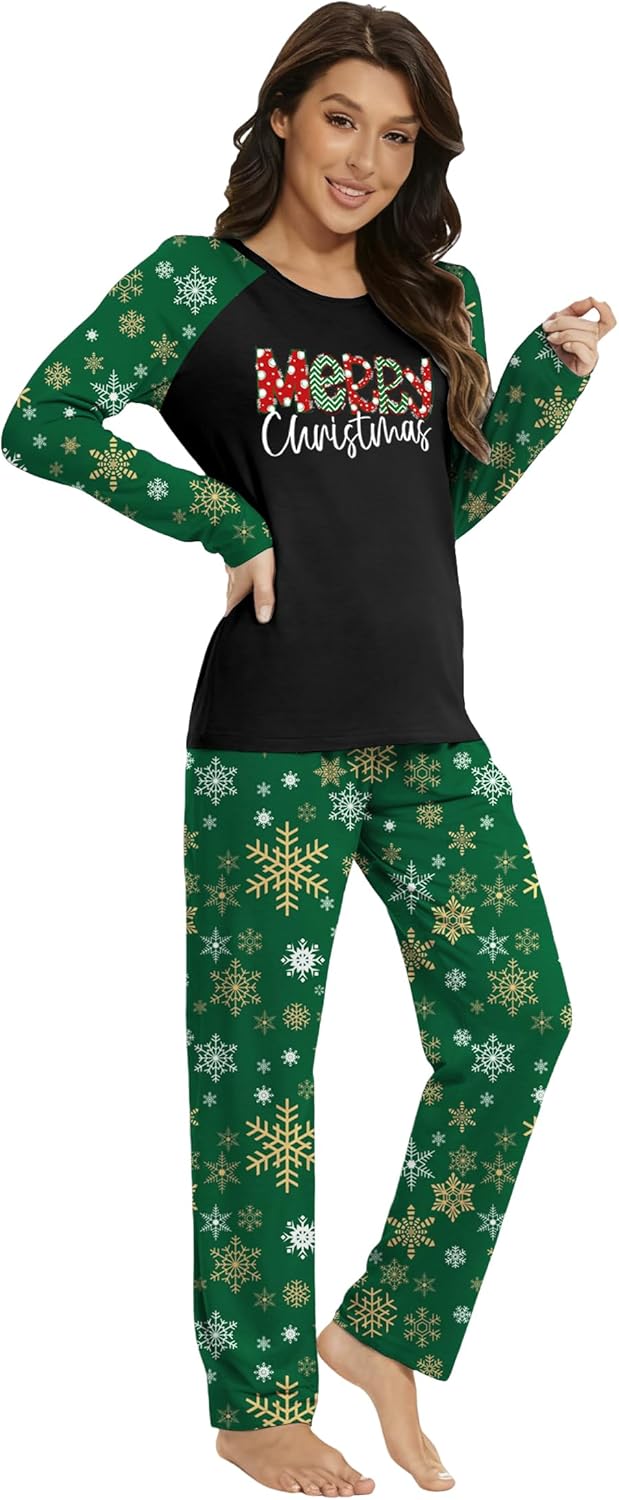 MEESHEEP Christmas Pajamas for Women: Xmas Pj Sets With Long Pant Holiday Party Long Sleeve Sleepwear Set - Image 2