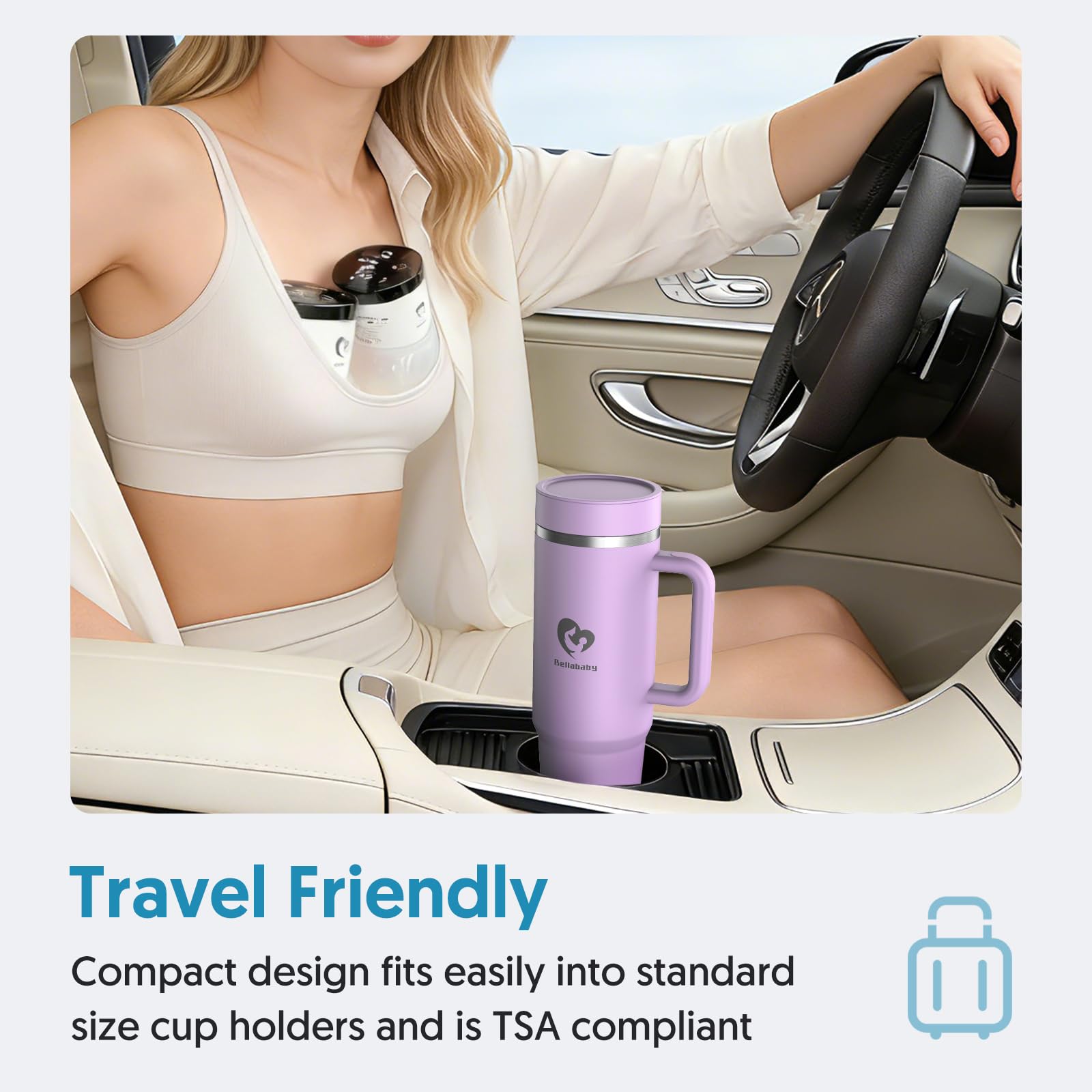 Bellababy Portable Breast Milk Cooler for Travel 24H+ 360° All-Round Cooling Breast Milk Chiller with 18oz BPA-Free Bottle - Image 4
