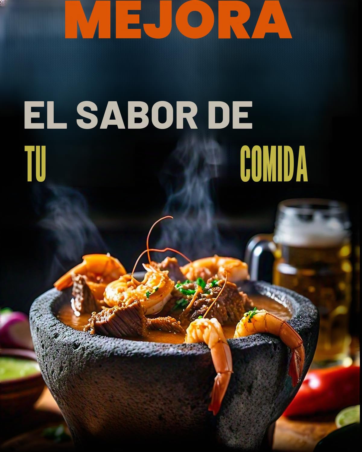 Auténtico Molcajete Mexicano hecho de roca volcánica | Juego de 3 piezas (1 mortero + 1 mortero + 1 toalla mexicana) resistente al calor, juego de mortero y pilón mexicano, cuenco y triturador de