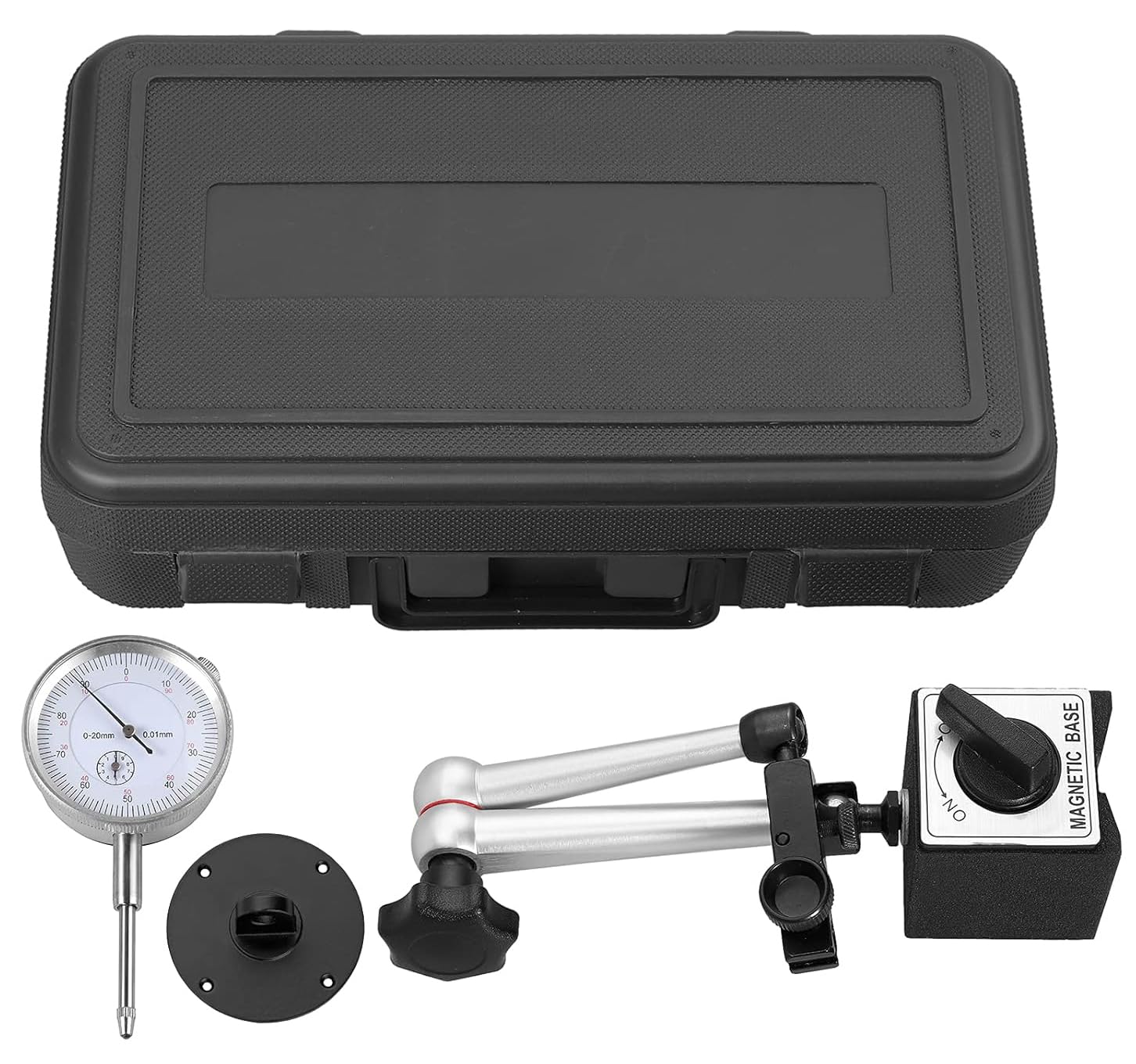 Reloj Comparador Con Base Imantada Para Comprobacion De Nivelado con brazos ajustables 360 grados