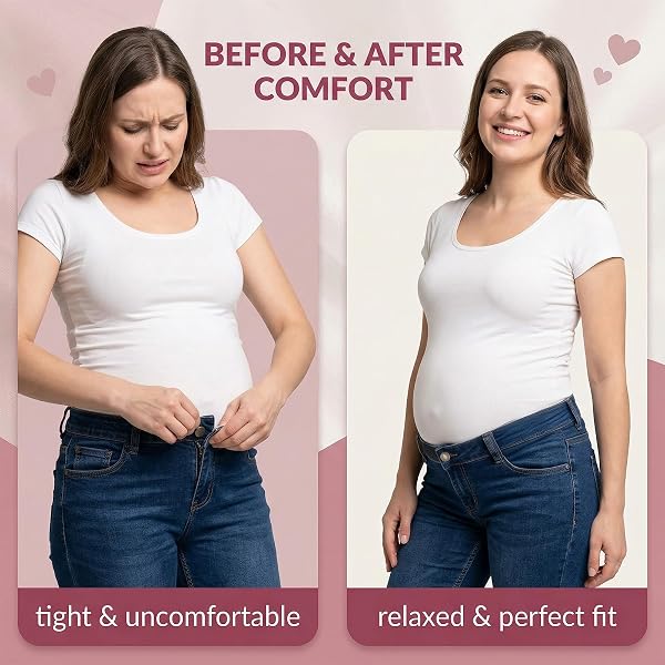 GWEOR 8 Pcs Extensores de Pantalones de Cintura,Ajustables Botones,Extensor Pantalon Embarazada,Apto para mujeres embarazadas - 5