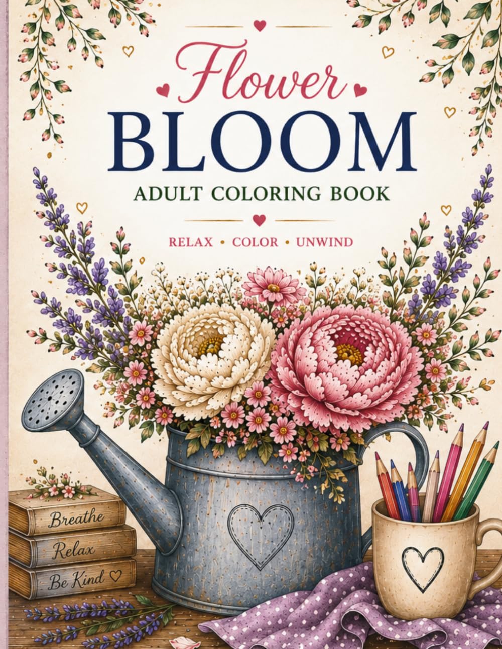 Flower Bloom Cozy Floral Coloring Book for Adults Relaxing Flower Designs for Stress Relief and Relaxation