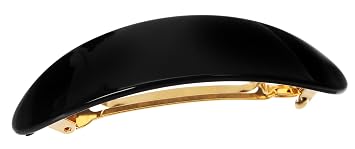 France Luxe France Lux Oval Volume Barrette for Women, Classic, Black | Fits Fine to Thick Hair, Handcrafted in France, Cellulose Acetate, Secure Everyday Hold