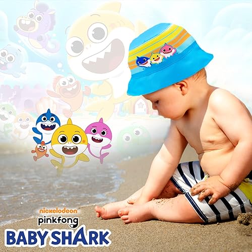 Miniatura 4 de Sombrero de cubo para niños pequeños, sombrero reversible para niños, sombrero de cubo para niñas pequeñas y sombrero de cubo para niños, tiburón