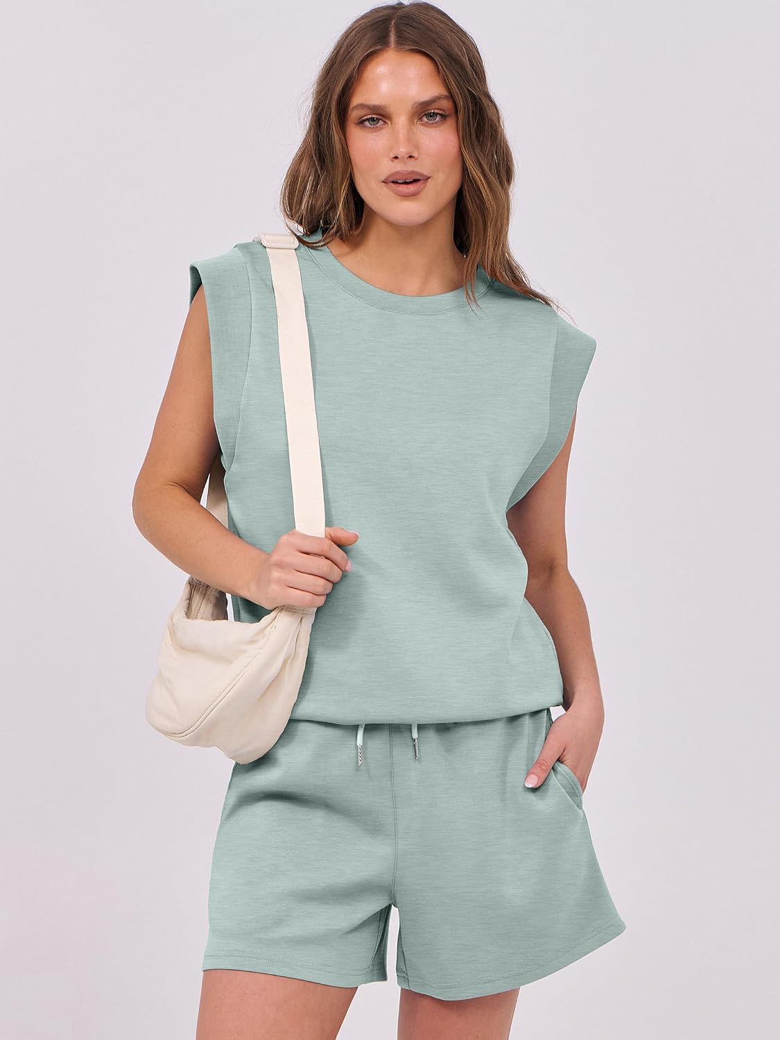ANRABESS Two Piece Sets for Women 2026 Summer Short Lounge Set Casual Beach Vacation Outfits Spring Sweatsuits Tracksuit
