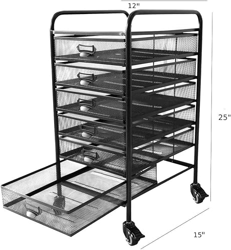 Miniatura 5 de Cajón de archivos y carrito de archivos pequeños de 5 niveles, carrito utilitario negro, almacenamiento de cajones de carrito de oficina
