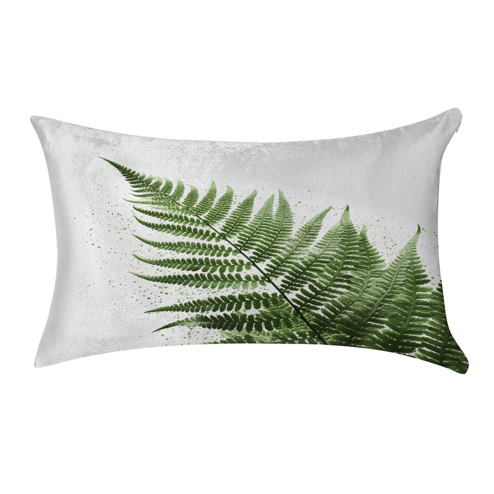 Fekiloot Style Natural Plant Silhouette Fern Leaf Pillow Covers Home Decor Pillow Cases
