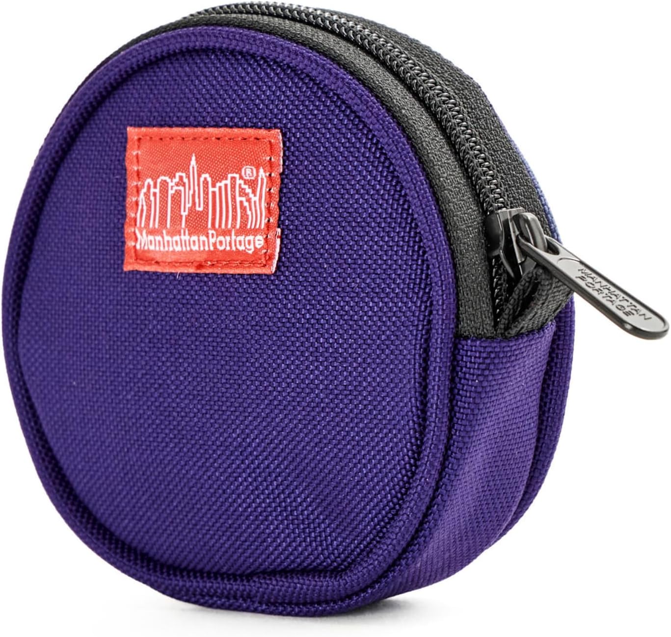 Ellington Circle Coin Purse Compact Wallet with Zipper Closure & Carabiner Loop 1000D Cordura Travel & EDC Organizer (Purple)