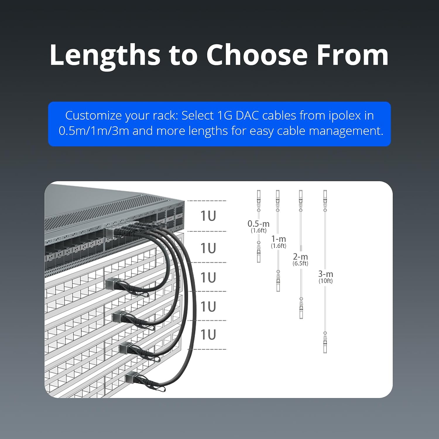 ipolex 1.25G SFP Twinax Cable, Gigabit Direct Attach Copper(DAC) Passive Cable, 1m (3.28ft), for Cisco SFP-H1GB-CU1M, Ubiquiti, Fortinet, Netgear, D-Link, Supermicro, and More