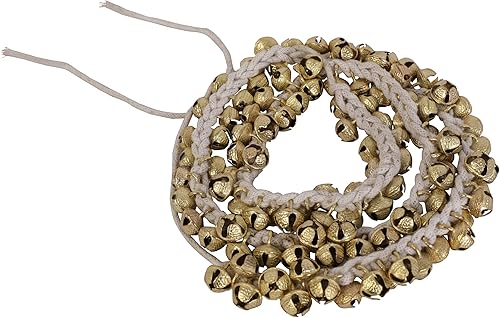 Miniatura 4 de Wonderlist Handicrafts Kathak Ghungroo - Par de 16 campanas grandes atadas con cordón de algodón para tobillera, instrumento musical de la India,