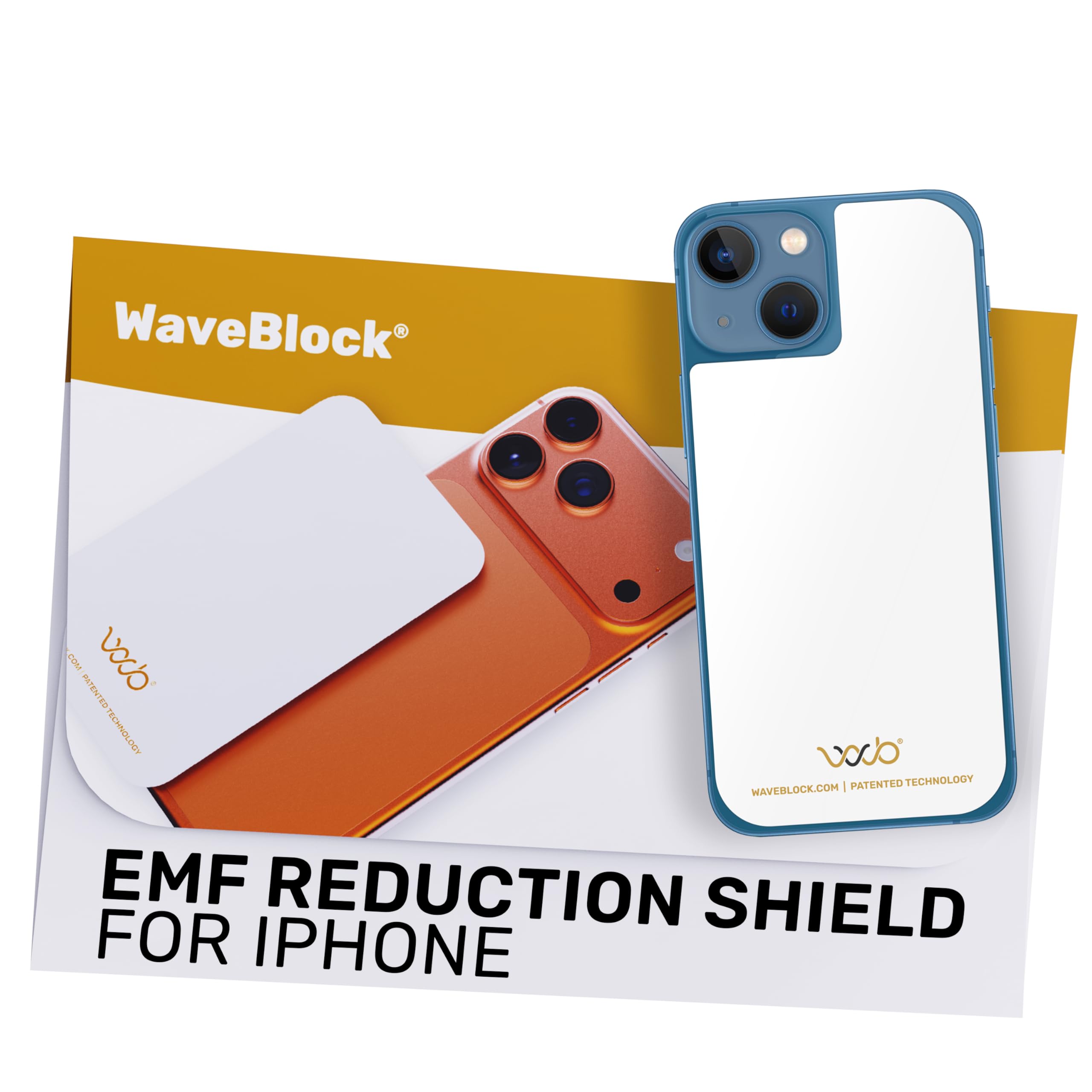 WAVEBLOCK EMF Blocker for Cell Phone - Made for iPhone 13 Mini - The Only Patented, Real Scientifically Backed, Lab-Tested 5G-Shield Sticker to