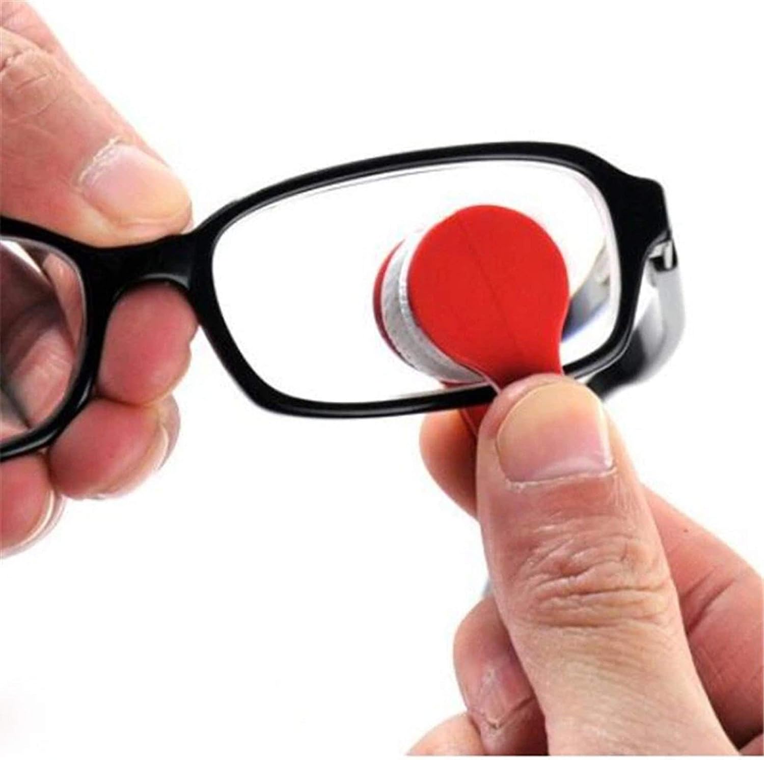 AUGEN Mini Microfiber Glasses Eyeglass Cleaner Brush, Soft Eyeglasses Cleaning Tool Clip for Sunglasses Lens Spectacles Computer Screen Camera (Random Colour 7x2 cm) (Pack of 20)