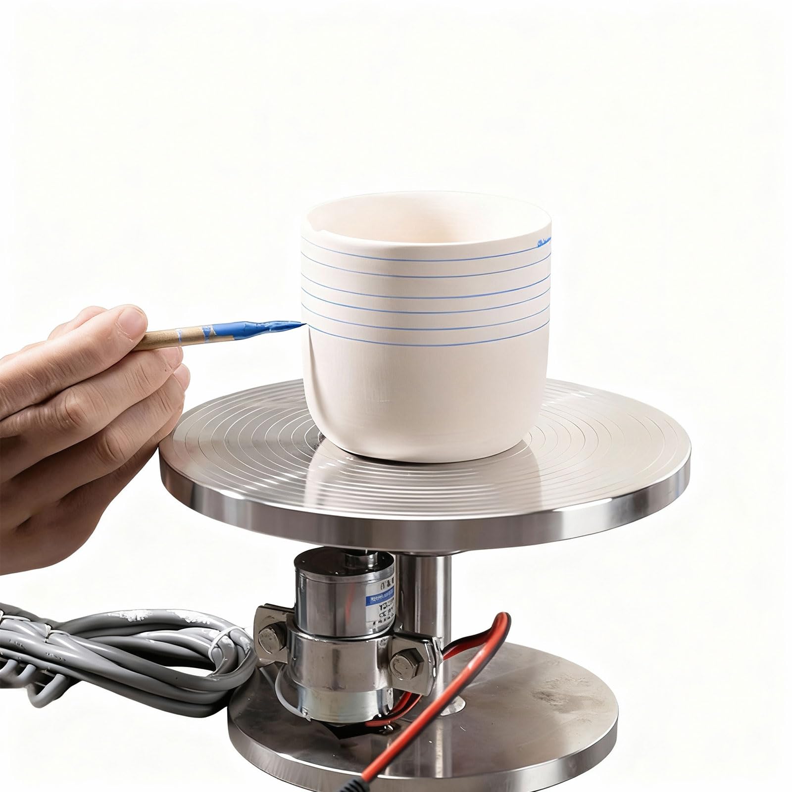 Ruota elettrica per ceramica con pedale, velocità regolabile, macchina per formare argilla ceramica per scuole, studi fai da te e hobbisti