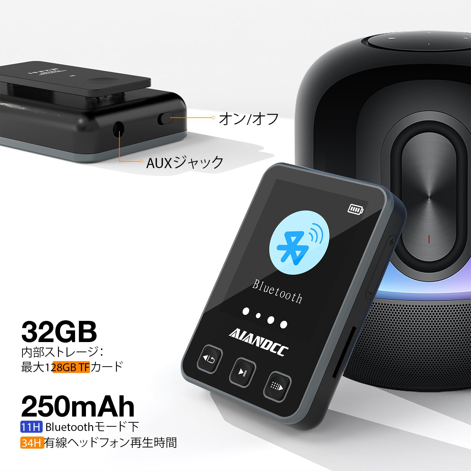 Amazon.co.jp: mp3 プレーヤー bluetooth 5.3 内蔵 32GB メモリ