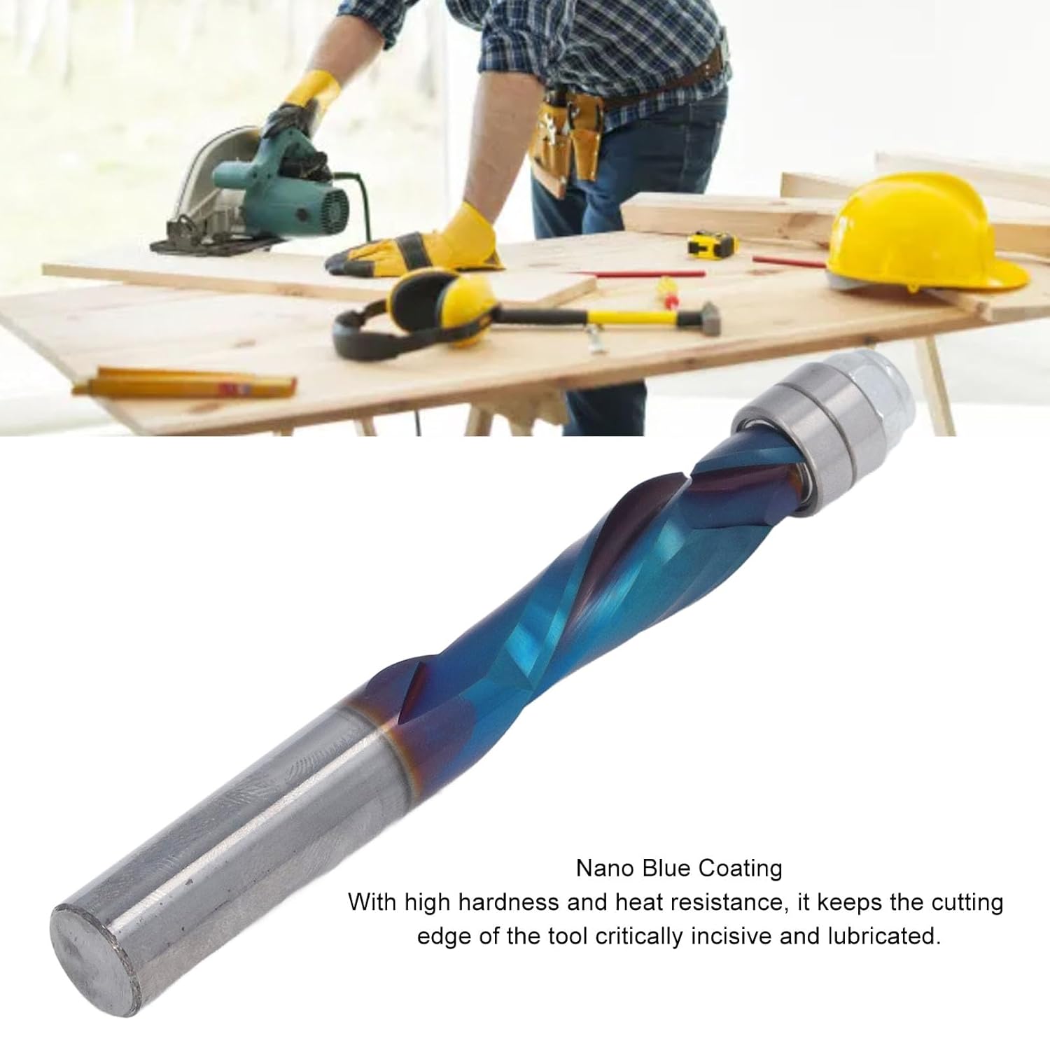 Compression Spiral Router Bit:Premium Alloy Nano Trim Router Bit,Hard Alloy Carving Milling Cutter,for Woodworking(1/2in)