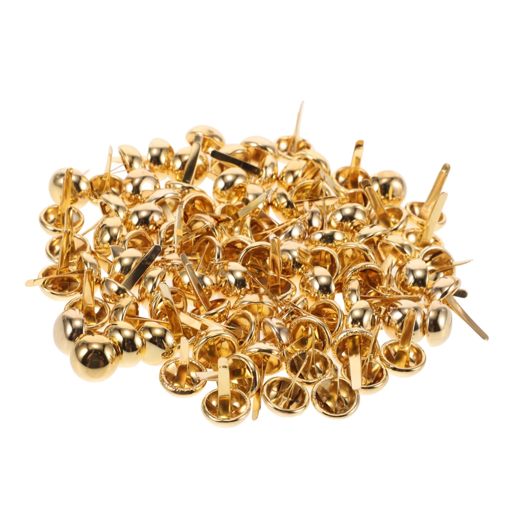 Holibanna DIY Decorative Mushroom Brads 100pcs Round Head Mini Brads Metal Fasteners Craft Studs Split Pins for DIY Projects