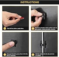 Vista 4 de Clips para Cables Autoadhesivos 3M Organizador de Cables, Sujetador de Alambre Abrazadera de Gestión Adhesiva para Escritorio Coche Cámara de Negro