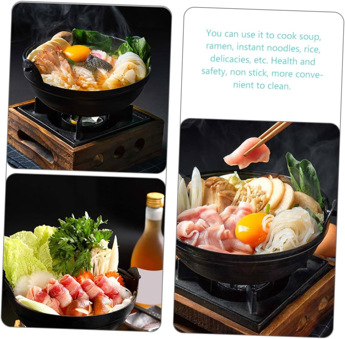 Outdoor Saucepan Soup Pot Camping Cooker Pot Cast Iron for Outdoor Cooking