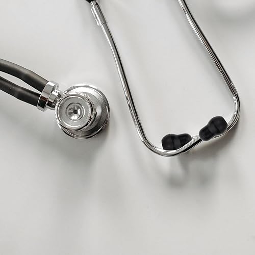 Miniatura 7 de ULTNICE 10 piezas de repuesto de puntas de oreja de estetoscopio de silicona, cómodos auriculares para ganchos de oreja de 0.197 in, negro, 0.78 x