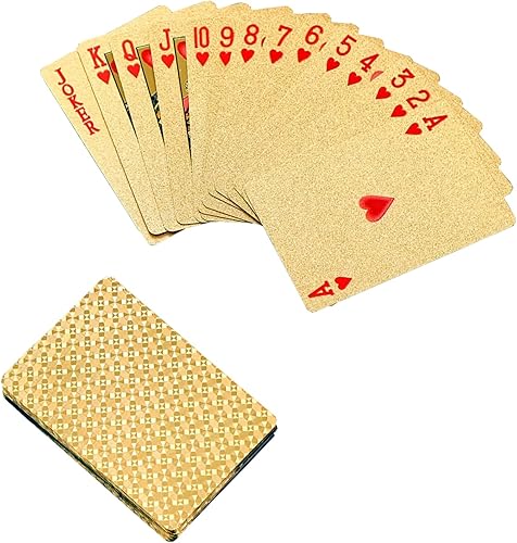 Miniatura 2 de SFALCI 1pc impermeable de plástico póker naipes PET juegos de mesa HalloweenDía de Acción de Gracias (color dorado)