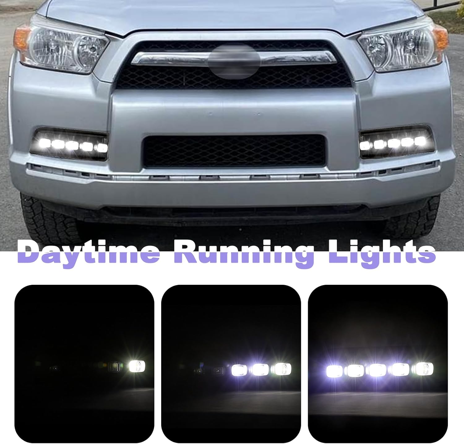 Daytime Running Lights Fog Lights for 2010 2011 2012 2013 toyota 4Runner sr5 trd sport limited trail Headlights Turn Signal Lights(10-13DRL-4Runner)