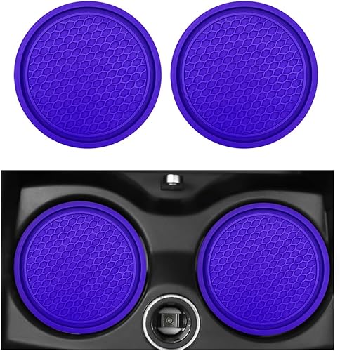 Miniatura 17 de 2PCS Posavasos para Portavasos de Coche - Adornos Incrustados Impermeables de Panal de Abeja, Inserto Antideslizante de PVC de 2.75'' para la Negro