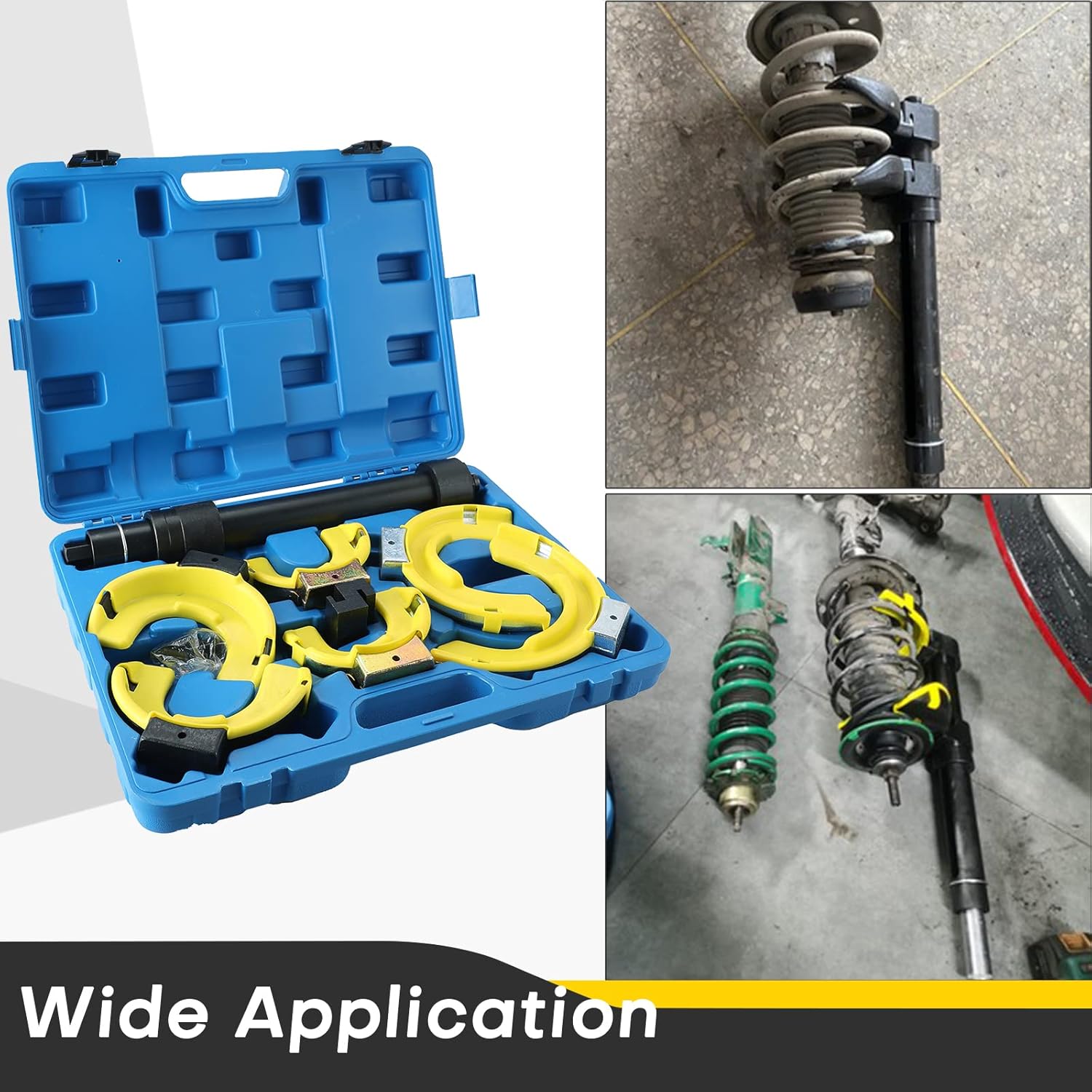 Interchangeable Fork Strut Macpherson Spring Compressor Kit Universal Coil Extractor Tool Set