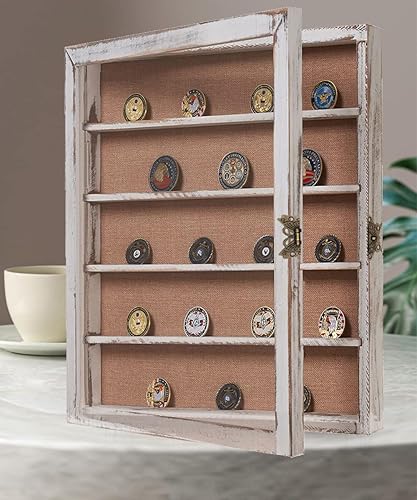 Miniatura 4 de Marco grande de caja de sombra de 14 x 17 pulgadas con estantes, vitrina de sombra profunda con 4 estantes móviles, se utiliza para recoger