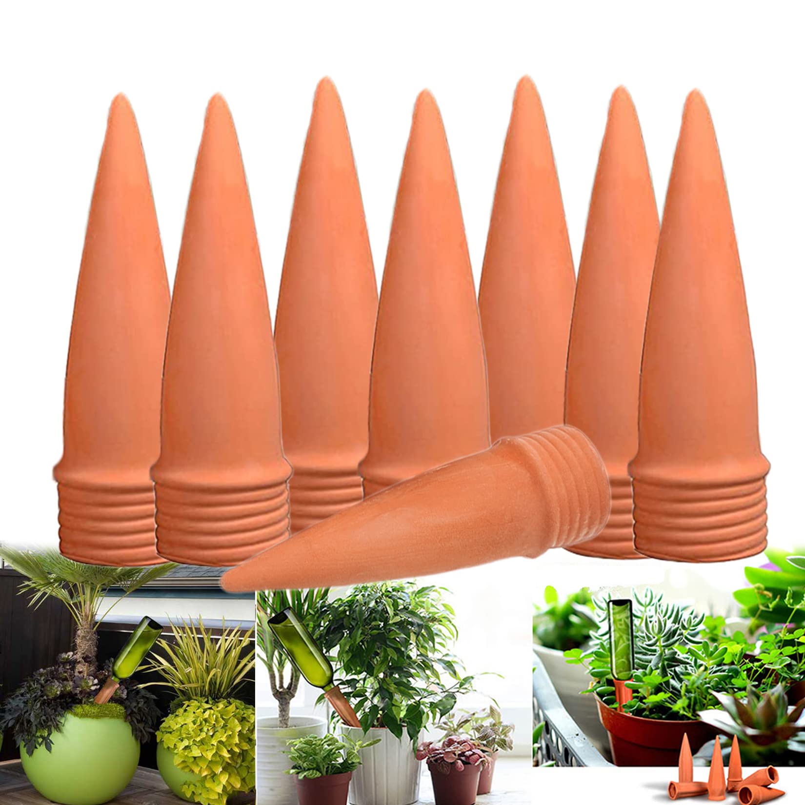 MKNZOME Automatic Irrigation System, 8 Pieces Drip Irrigation Bottle Set Self-Watering Plant Watering Kit for Garden Terrace Greenhouse Flowers Plants