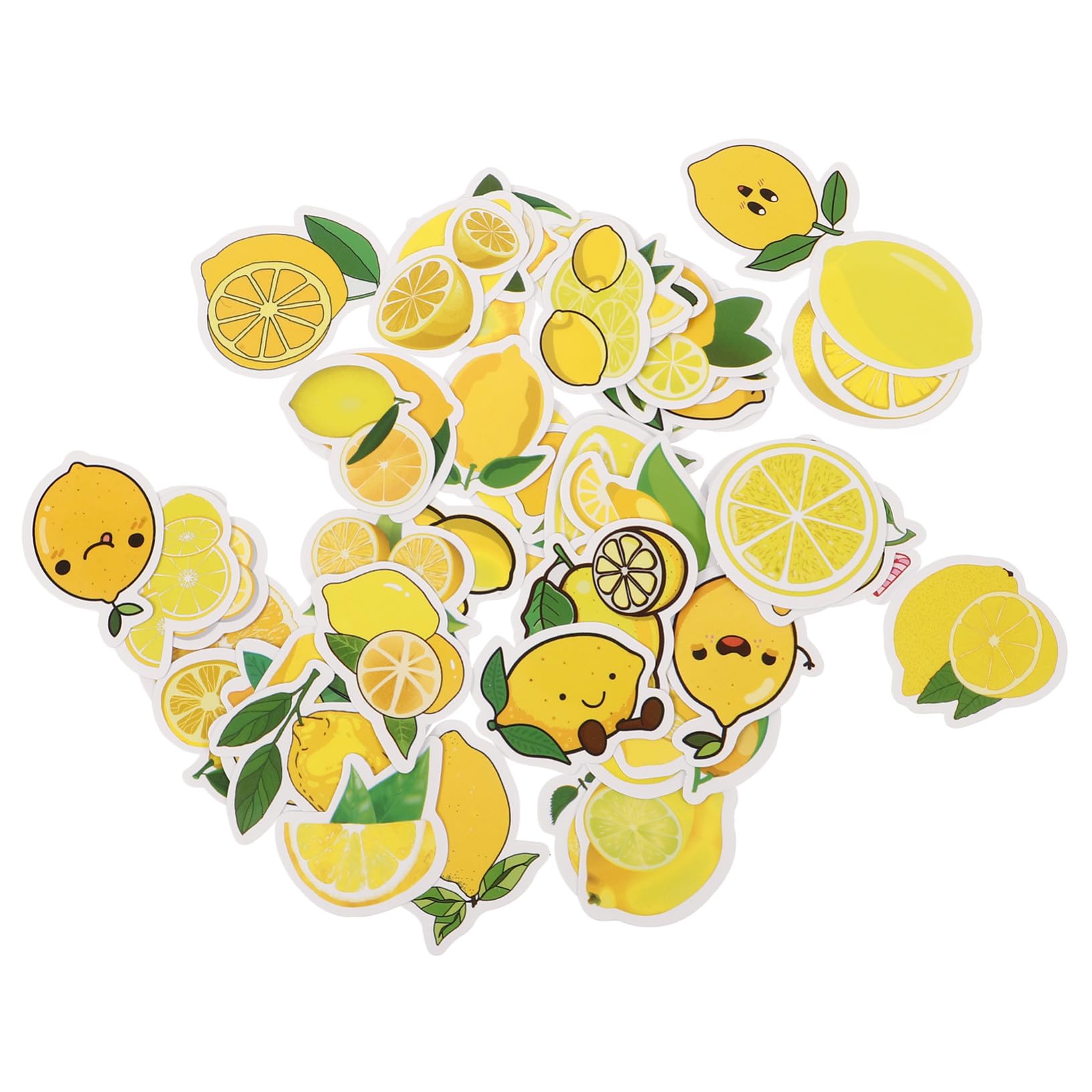 DOITOOL 50 Pegatinas de Limón Amarillas, Estilo Adorable, Adhesivas Decorativas DIY para Decorar Maletas y Ordenador