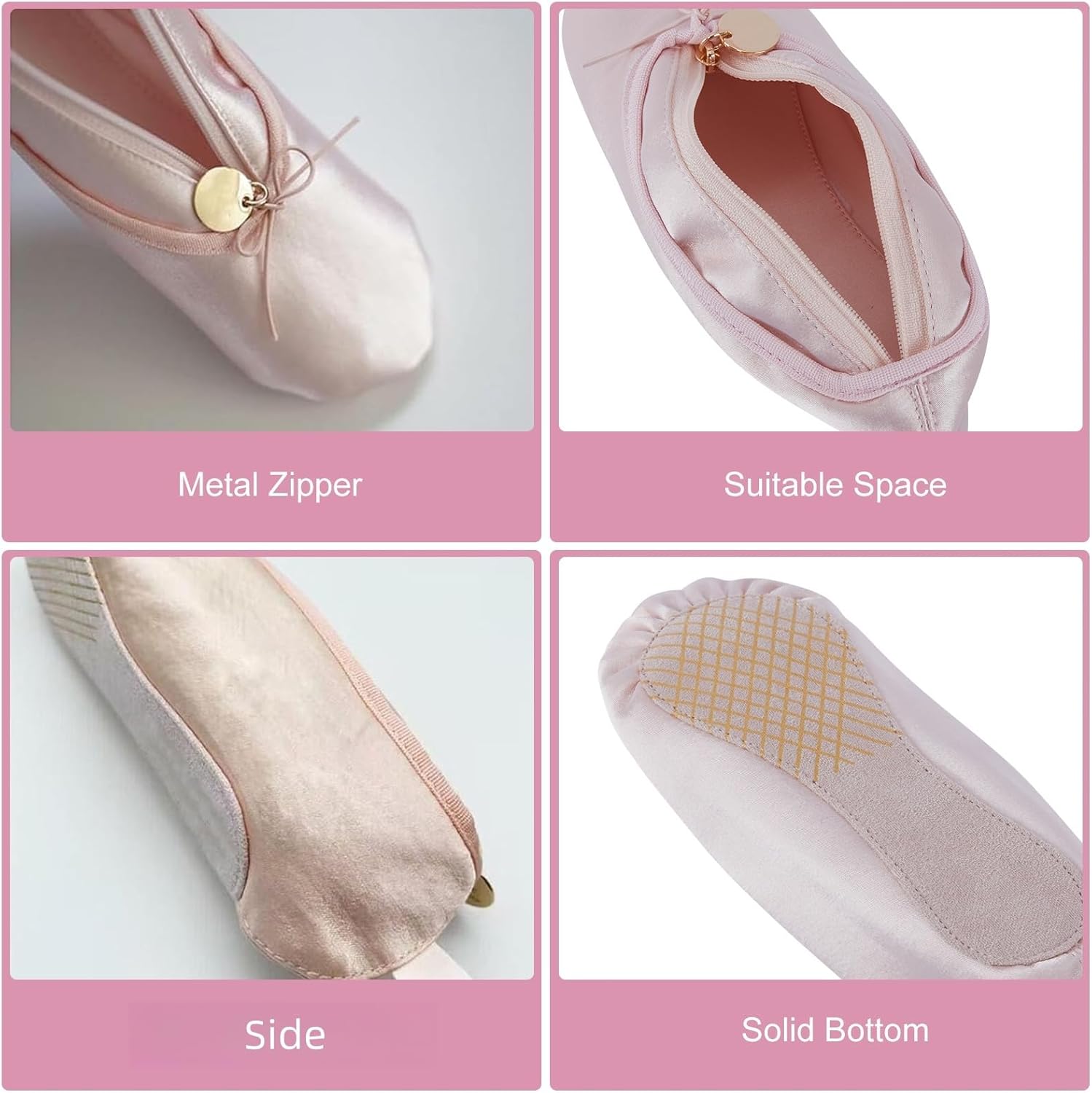 Ballet Slipper Pouch Dance Recital Gifts for Teen Ballerina Shoe Makeup Bag Dancer Accessories Teacher Gifts Set (Pink 4)