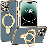 Vista 92 de Funda compatible con iPhone 12 con soporte de anillo magnético invisible [compatible con Mag-Safe] [Protector completo de lente de cámara] Funda